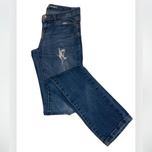 Aeropostale Distressed Straight Leg Blue Jeans